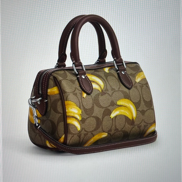 🍌 COACH MINI ROWAN CROSSBODY IN SIGNATURE CANVAS WITH BANANA PRINT 🍌 - Picture 9 of 16